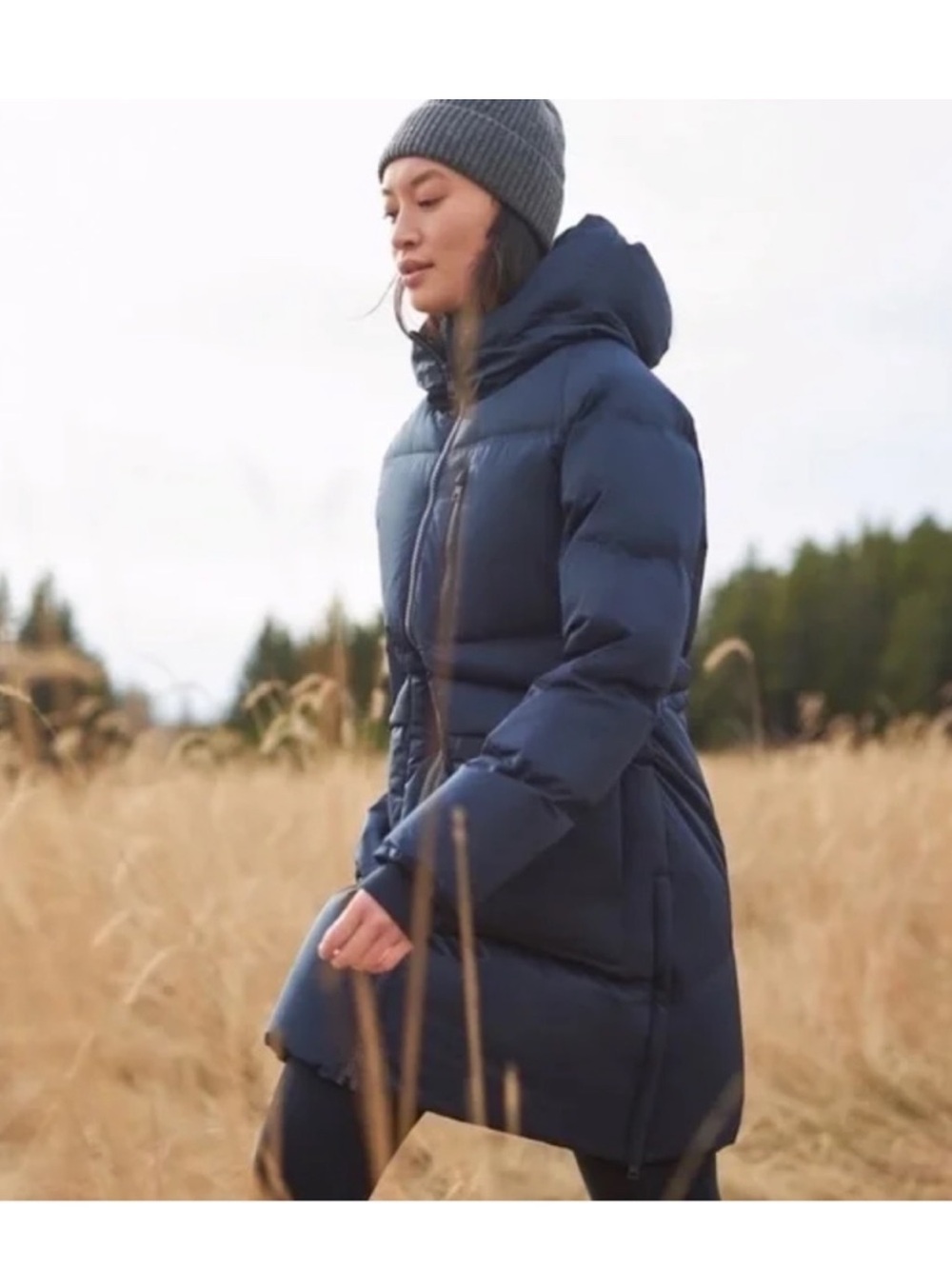 Mondetta Ladies Mid-Length Puffer Jacket, Blue M NWOT 700 fill